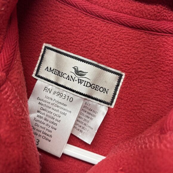 American Widgeon Girls Fleece Red Jacket Coat Holiday Christmas Size 3 - Picture 2 of 4